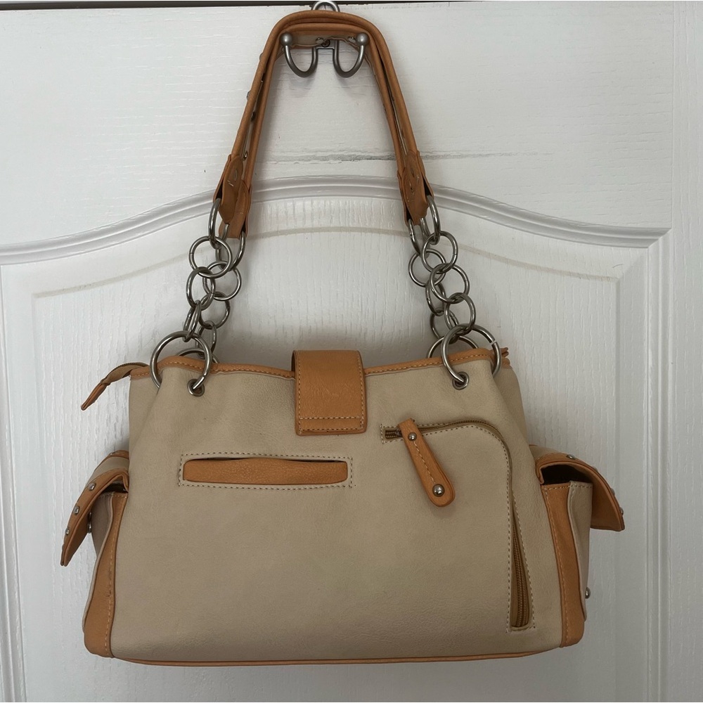 Cowgirl Trendy Peachy Tan and Cream Western Conceal and Carry Handbag - Picture 5 of 16